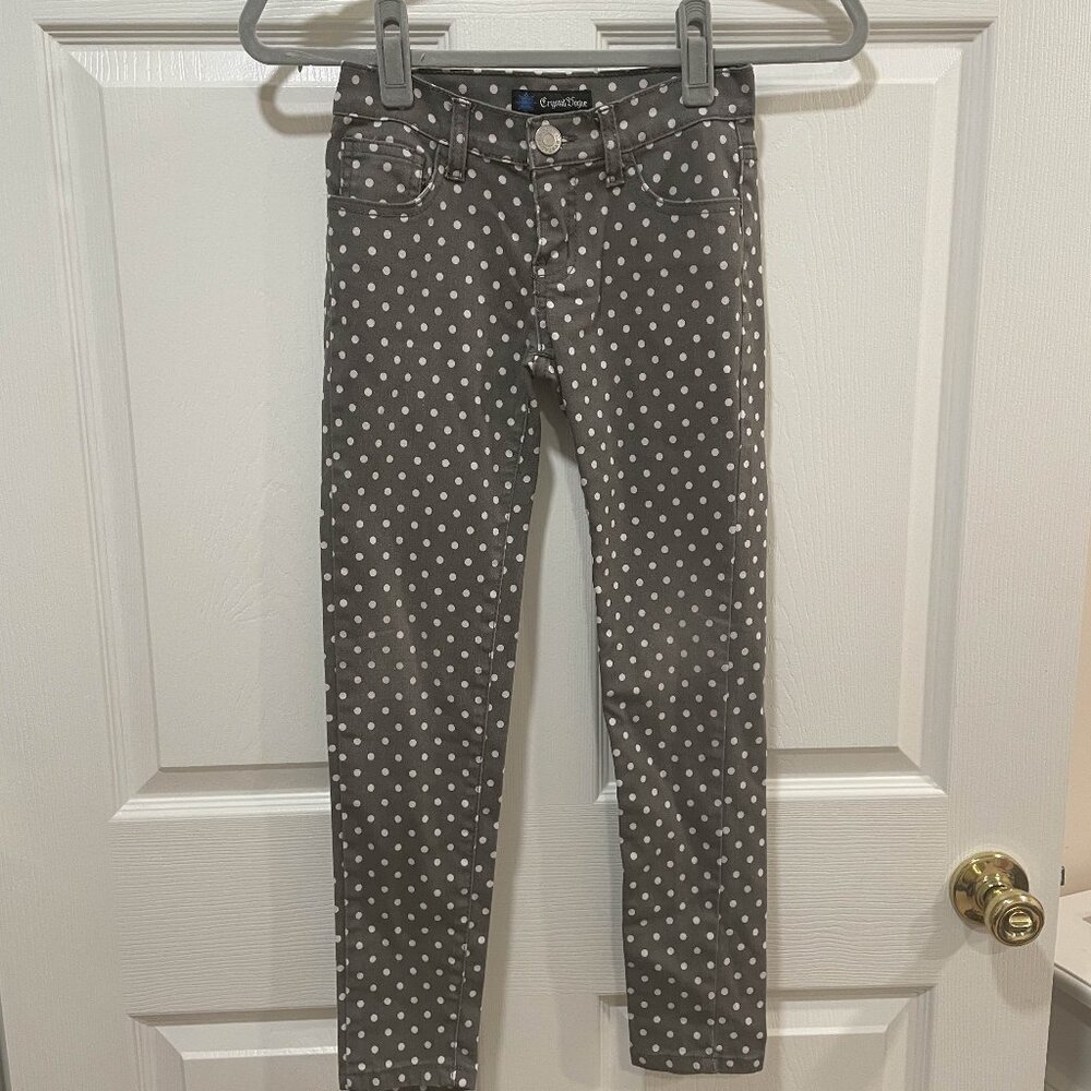 ✨ Adorable Girls Size 8 Gray & White Polka Dot Skinny Jeans – Crystal Vogue ✨
